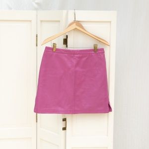 BCBG Max Azria Pink Leather Mini Skirt